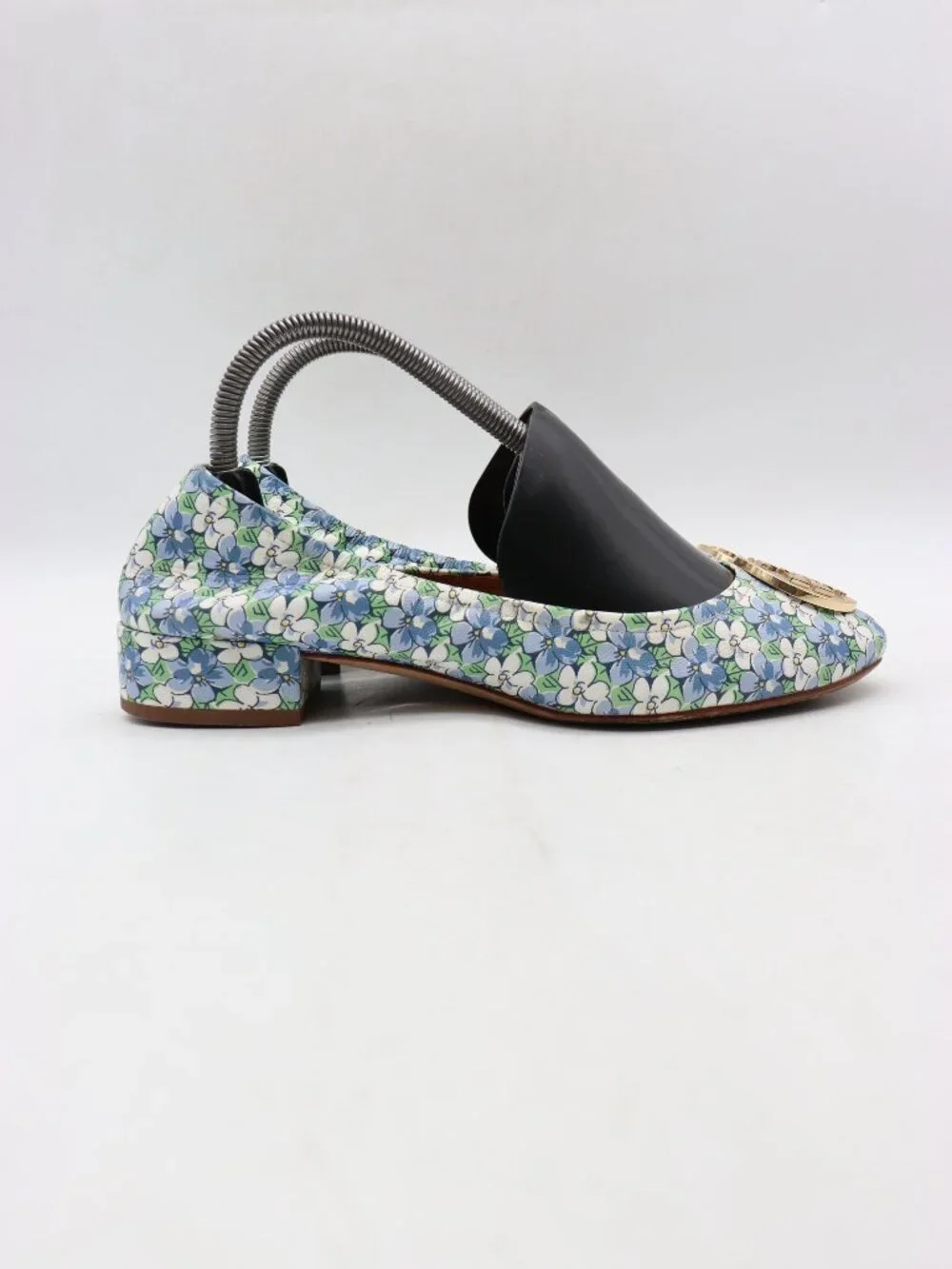 Tory Burch Benton 2 Gold Logo Women's Size 10 M Floral Leather Casual Shoes